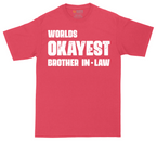 World's Okayest Brother in Law tall t-shirt for men in Heather Red