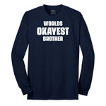 Worlds Okayest Brother Long Sleeve Tee - Navy