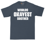 World's Okayest Brother tall t-shirt for men in Heather Navy