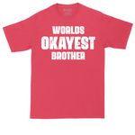 World's Okayest Brother tall t-shirt for men in Heather Red