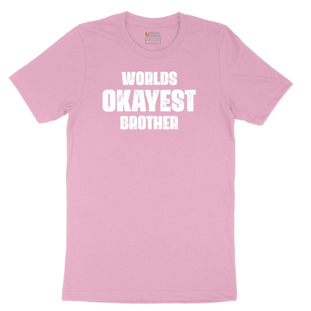 Worlds Okayest Brother Youth Short Sleeve Tee - Candy Pink