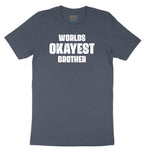 Worlds Okayest Brother Youth Short Sleeve Tee - Heather Navy