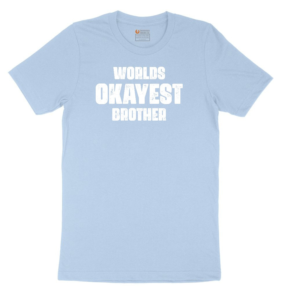 Worlds Okayest Brother Youth Short Sleeve Tee - Light Blue