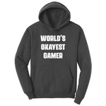 Worlds Okayest Gamer - Mens & Ladies T-Shirt Ladies Hoodie - Dark Heather Grey
