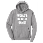 Worlds Okayest Gamer - Mens & Ladies T-Shirt Hoodie - Athletic Heather