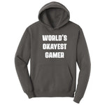 Worlds Okayest Gamer - Mens & Ladies T-Shirt Hoodie - Charcoal