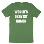 Worlds Okayest Gamer - Mens & Ladies T-Shirt Toddler Short Sleeve Tee - Athletic Kelly