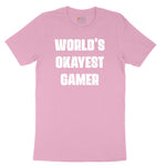 Worlds Okayest Gamer - Mens & Ladies T-Shirt Toddler Short Sleeve Tee - Candy Pink