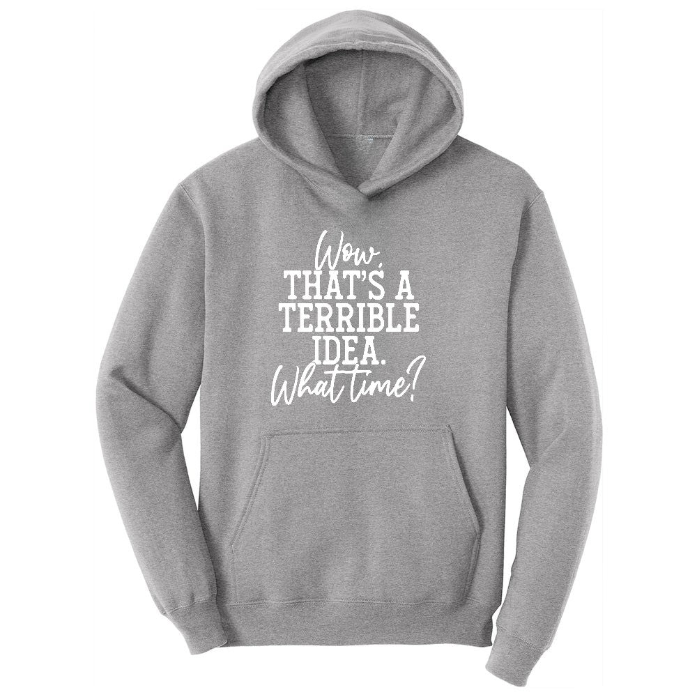 Wow Thats A Terrible Idea Youth Hoodie - Athletic Heather