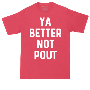 Ya Better Not Pout tall t-shirt for men in Heather Red