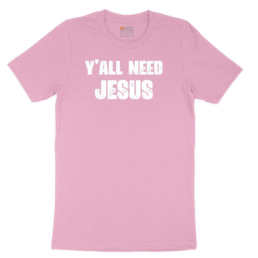 Y'all Need Jesus Version 2 Toddler Short Sleeve Tee - Candy Pink