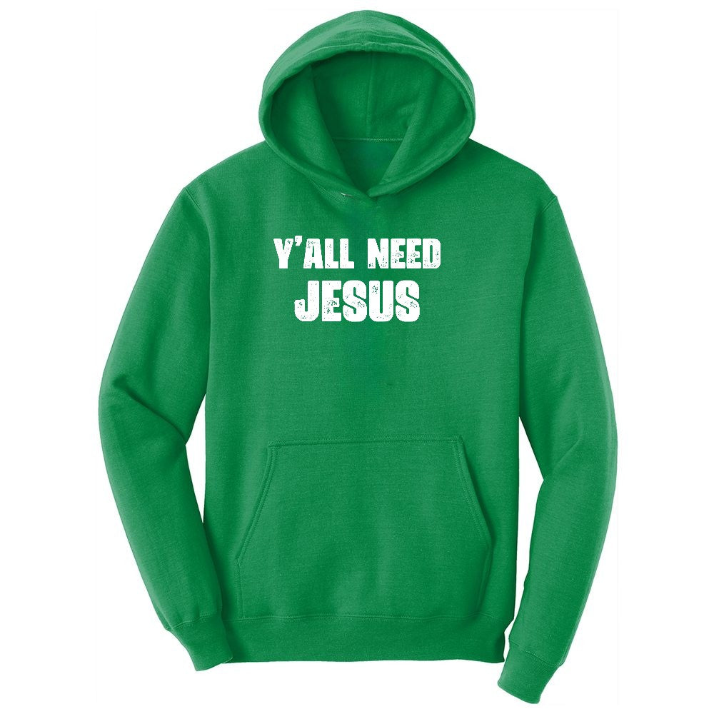 Y'all Need Jesus Version 2 Youth Hoodie - Kelly Green