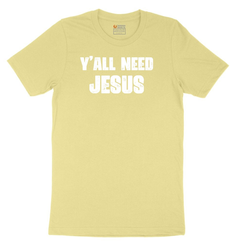 Y'all Need Jesus Version 2 Youth Short Sleeve Tee - Yellow