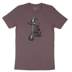 Yes I Can Drive a Stick Funny Halloween Shirt Ladies Short Sleeve Tee - Sangria Blackout