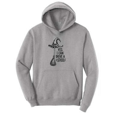Yes I Can Drive a Stick Funny Halloween Shirt Hoodie - Athletic Heather