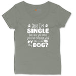 Yes I'm Single Dog Design Ladies Curvy Tee - Bamboo Blackout
