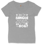 Yes I'm Single Dog Design Ladies Curvy Tee - Granite Heather