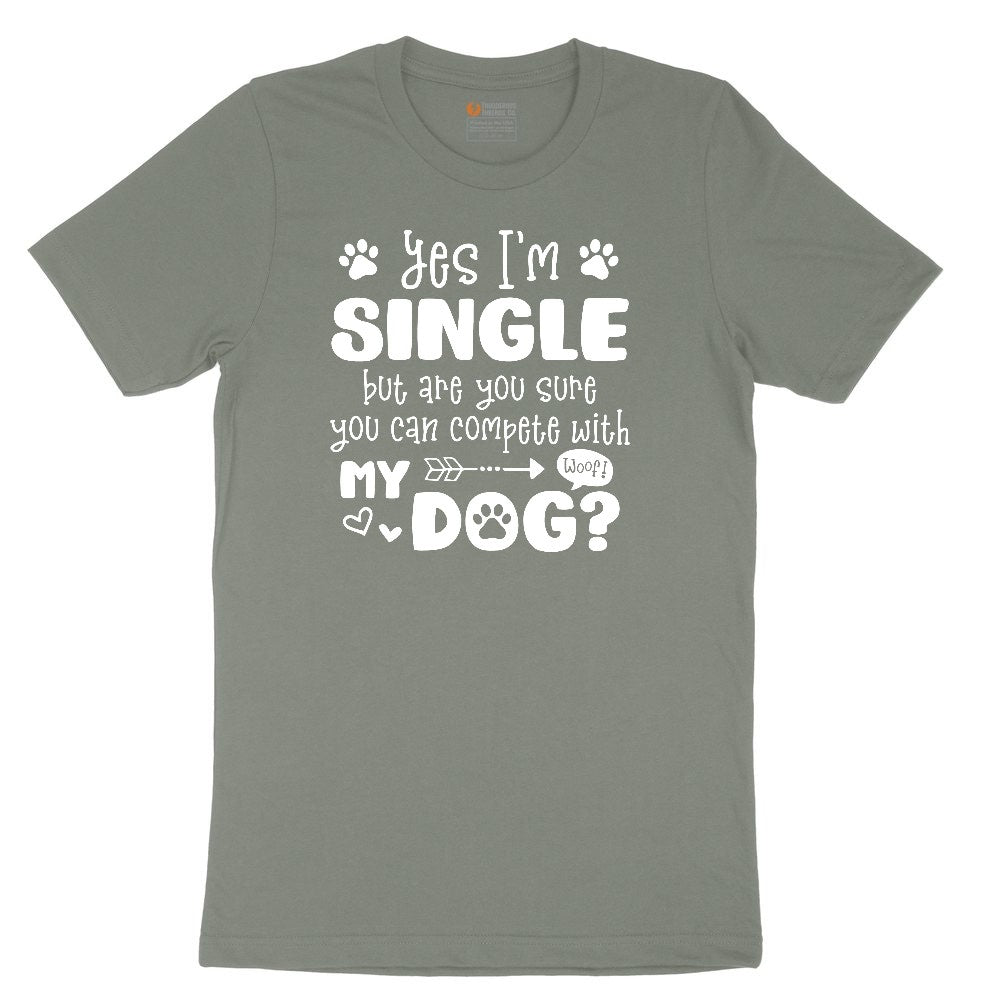 Yes I'm Single Dog Design Ladies Short Sleeve Tee - Bamboo Blackout