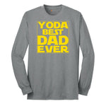 YODA Best Dad Ever Long Sleeve Tee - Athletic Grey