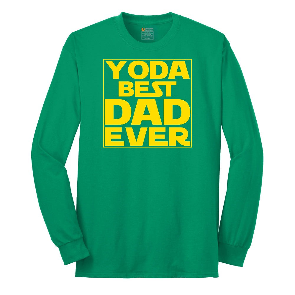 YODA Best Dad Ever Long Sleeve Tee - Kelly Green