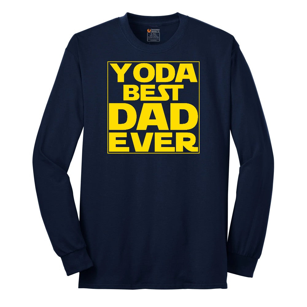YODA Best Dad Ever Long Sleeve Tee - Navy