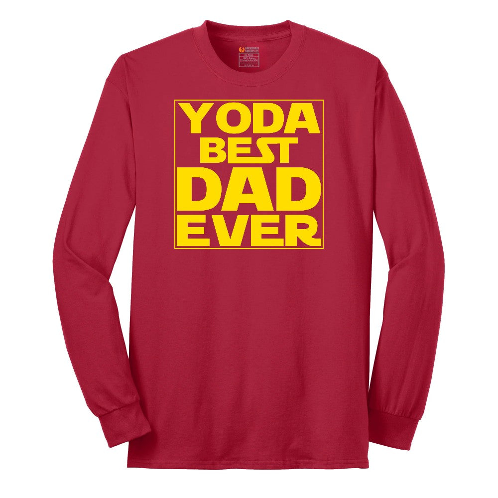 YODA Best Dad Ever Long Sleeve Tee - Red