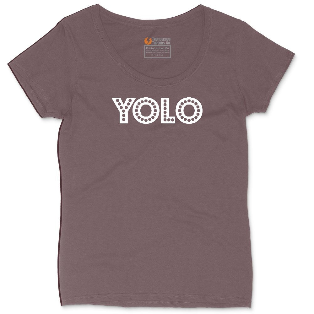 YOLO Ladies Curvy Tee - Sangria Blackout