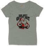 You Ain't Getting Shit Santa Design Ladies Curvy Tee - Bamboo Blackout
