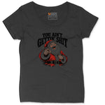 You Ain't Getting Shit Santa Design Ladies Curvy Tee - Black