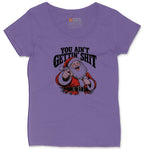 You Ain't Getting Shit Santa Design Ladies Curvy Tee - Vintage Purple