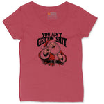 You Ain't Getting Shit Santa Design Ladies Curvy Tee - Vintage Red
