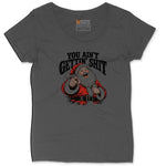 You Ain't Getting Shit Santa Design Ladies Curvy Tee - Vintage Smoke