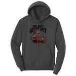 You Ain't Getting Shit Santa Design Ladies Hoodie - Dark Heather Grey