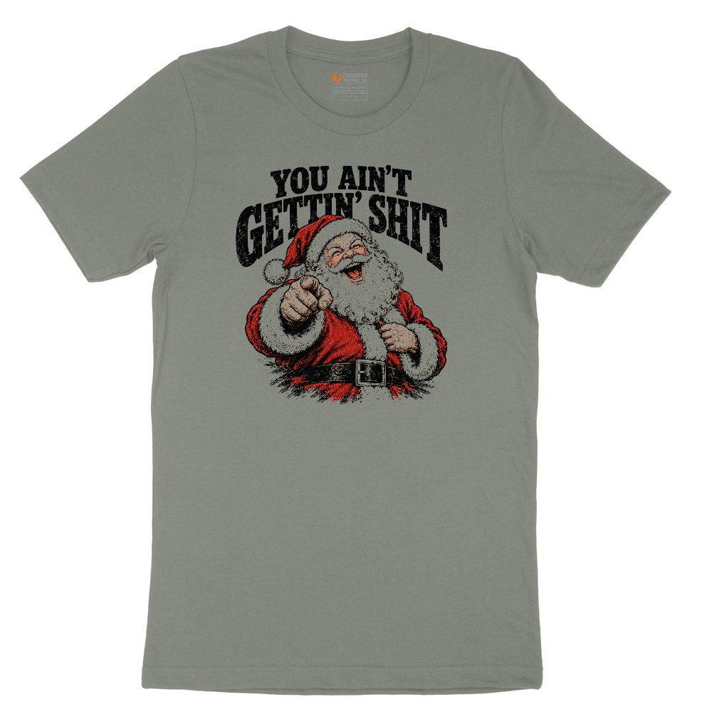 You Ain't Getting Shit Santa Design Ladies Short Sleeve Tee - Bamboo Blackout