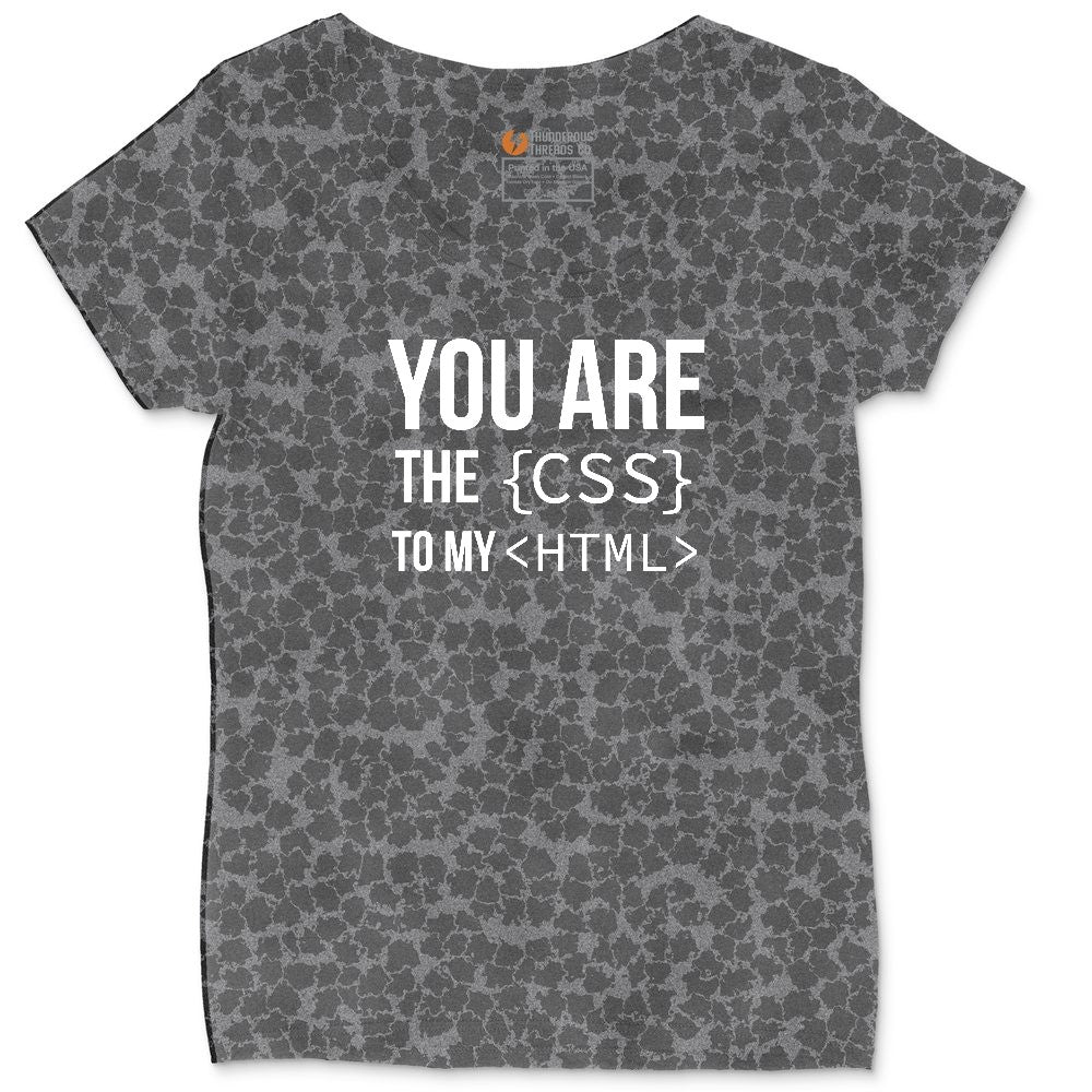 You Are the CSS to My HTML Ladies Curvy Tee - Black Leopard