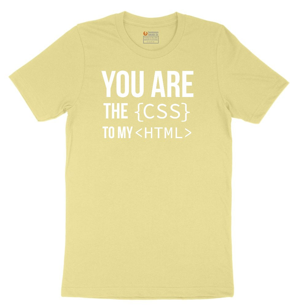 You Are the CSS to My HTML Toddler Short Sleeve Tee - Yellow