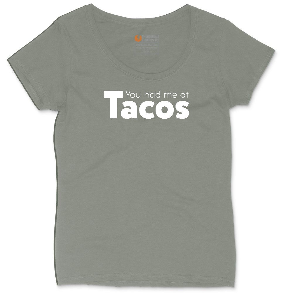 You Had Me at Tacos Version 1 Ladies Curvy Tee - Bamboo Blackout