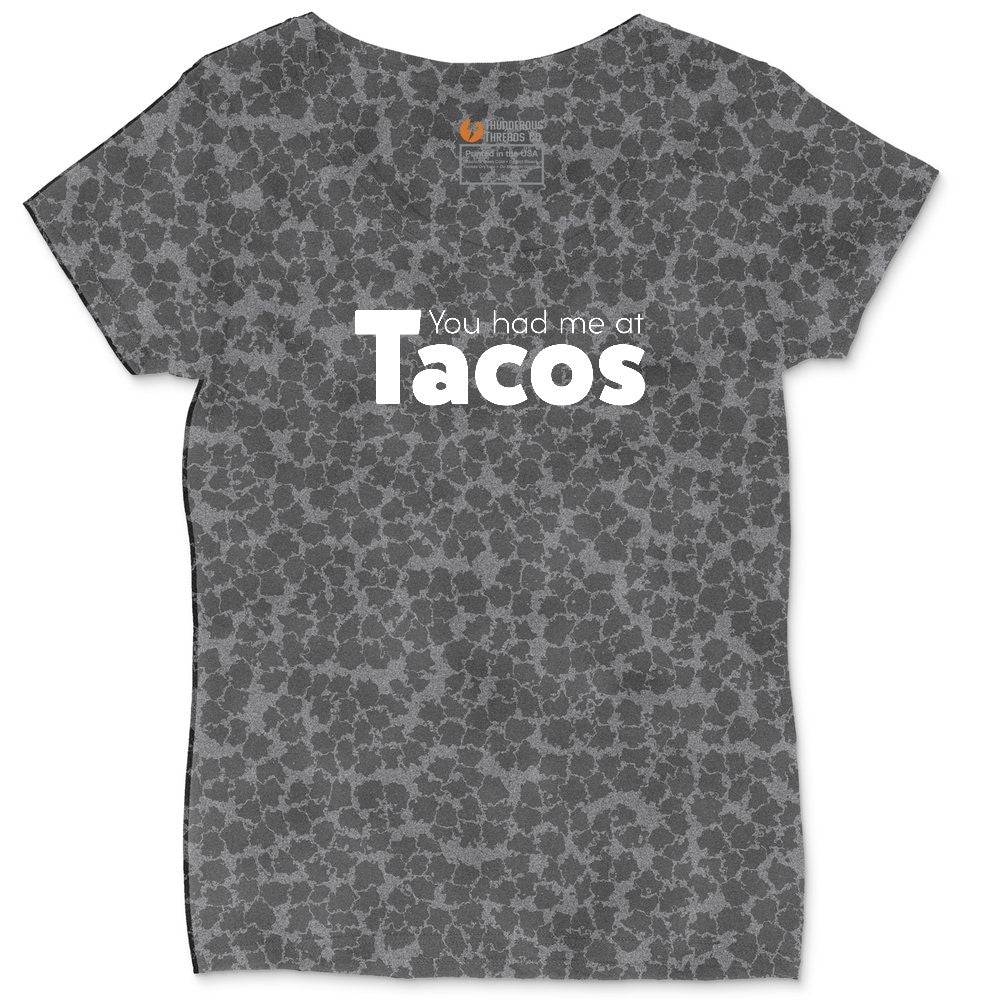 You Had Me at Tacos Version 1 Ladies Curvy Tee - Black Leopard