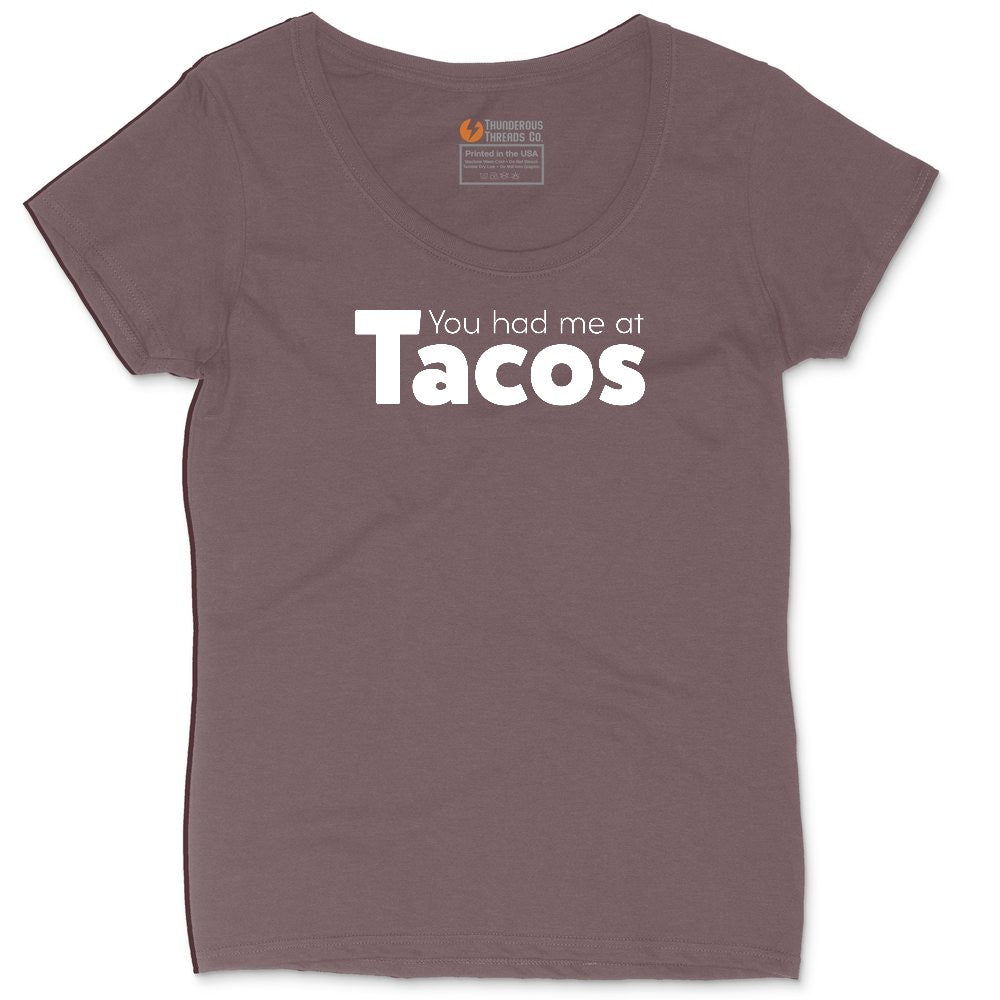 You Had Me at Tacos Version 1 Ladies Curvy Tee - Sangria Blackout