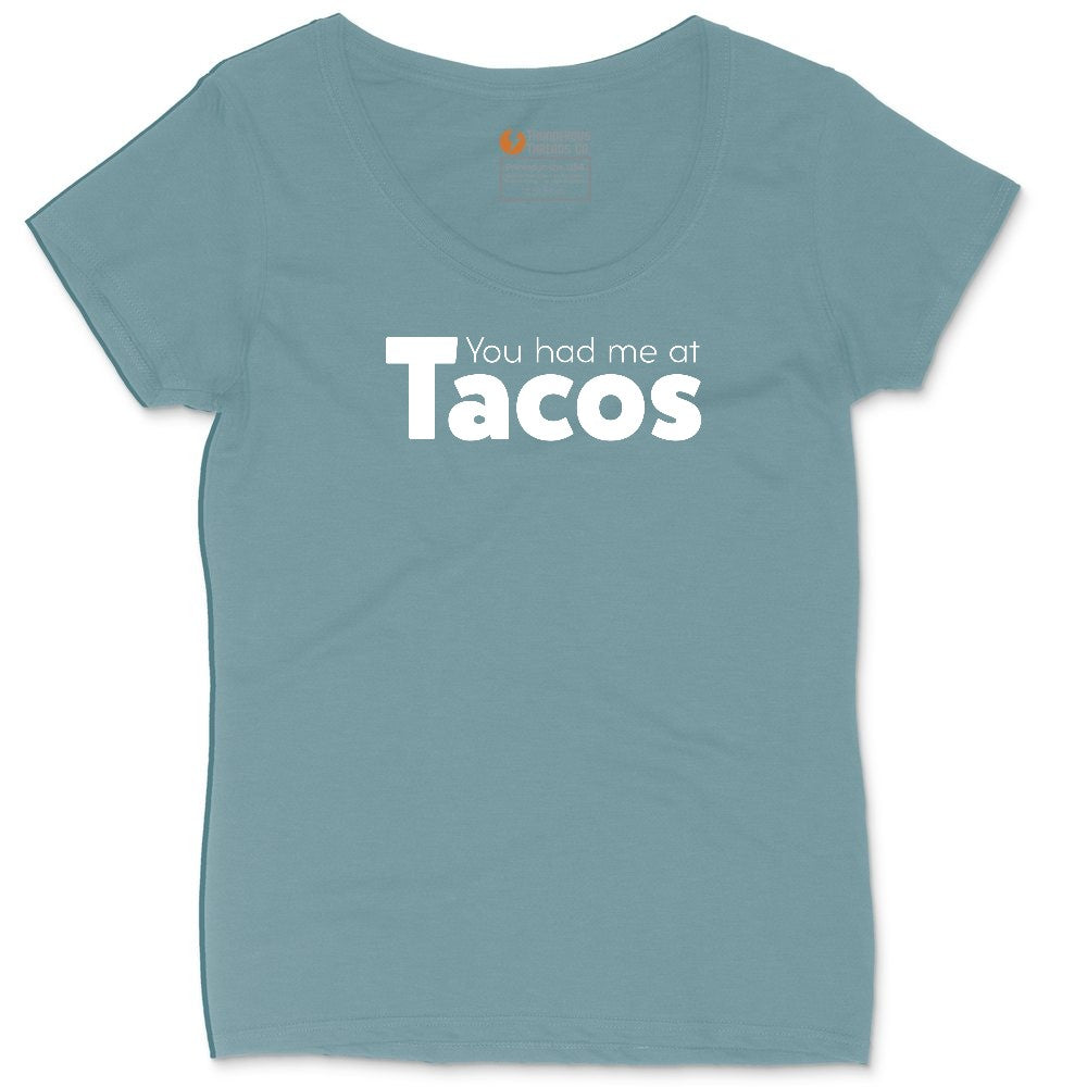 You Had Me at Tacos Version 1 Ladies Curvy Tee - Surf Blackout