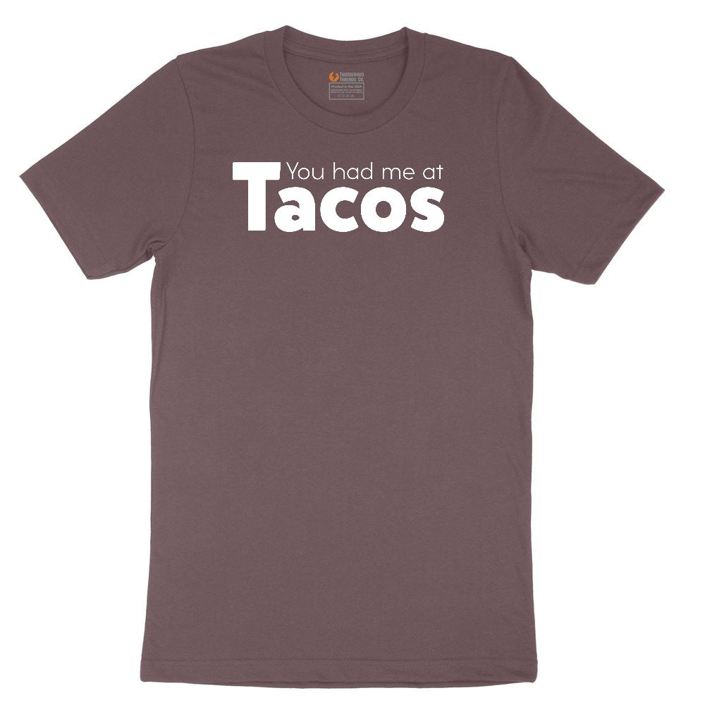 You Had Me at Tacos Version 1 Ladies Short Sleeve Tee - Sangria Blackout