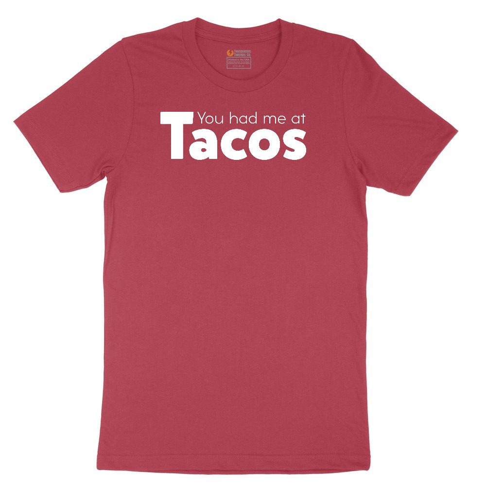 You Had Me at Tacos Version 1 Ladies Short Sleeve Tee - Vintage Red