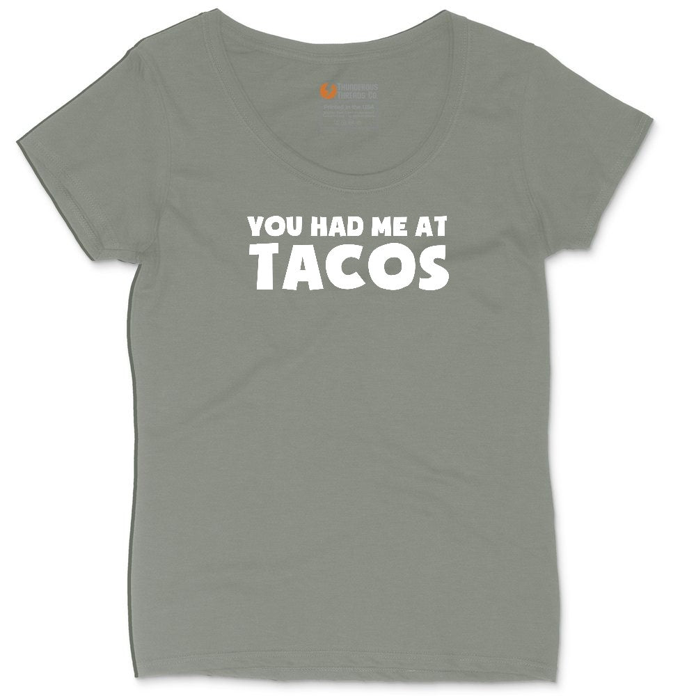 You Had Me at Tacos Version 2 Ladies Curvy Tee - Bamboo Blackout