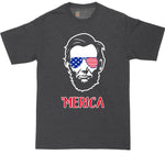Abraham Lincoln America | Mens Big & Tall T-Shirts | Merica T-Shirt | Funny Fourth of July T-Shirt | Patriotic T-Shirt