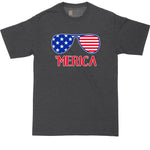 Big and Tall Men | Funny T-Shirt | America Sunglasses Fourth of July | Graphic T-Shirt