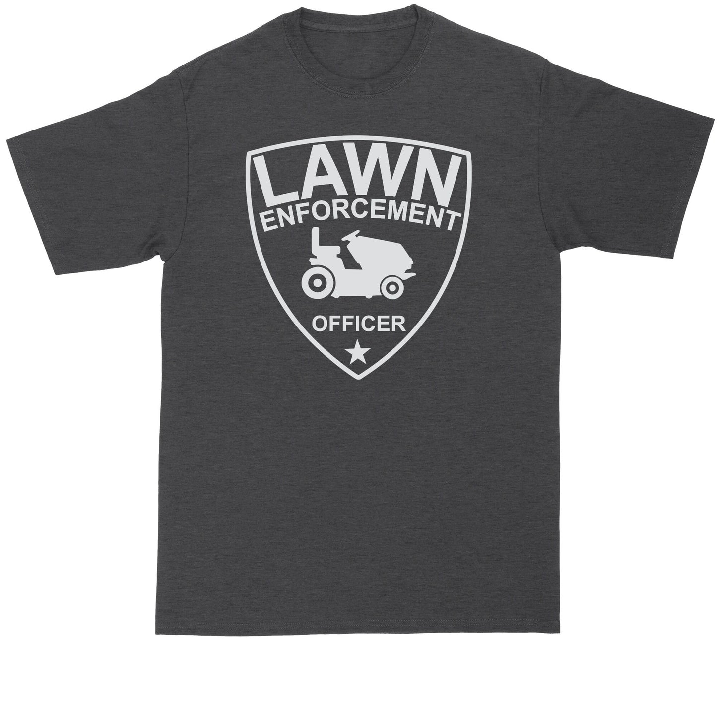 Lawn Enforcement Officer Tractor Version | Lawn Mowing Shirt | Mens Big and Tall T-Shirt