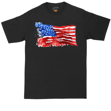 Big and Tall Men | USA Flag Grunge Design | July Fourth Graphic T-Shirt
