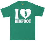 I Love Bigfoot | Big and Tall Men T Shirt | Funny T-Shirt | Gamer Shirt | Graphic T-Shirt
