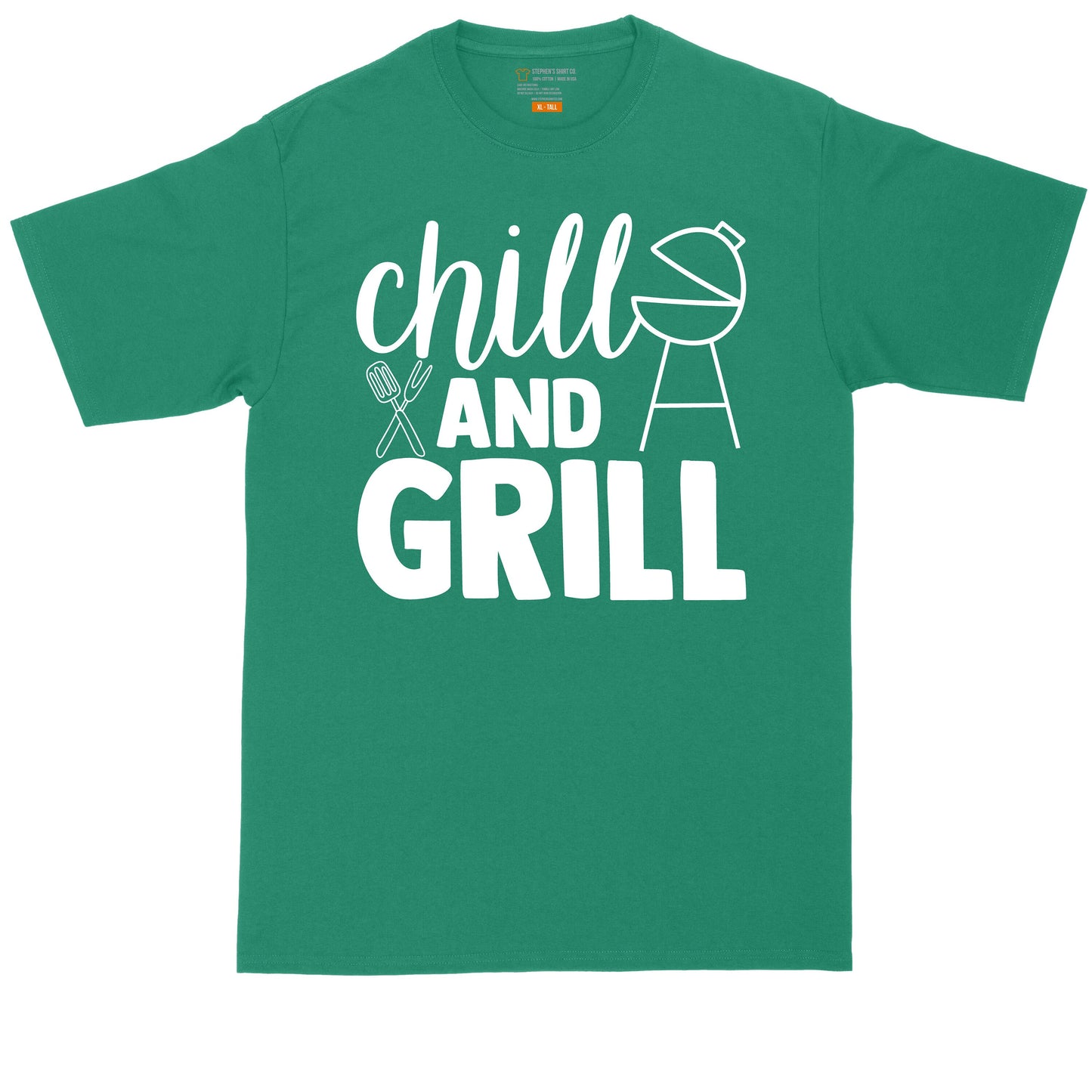 Chill and Grill | Grilling and Smoking | Mens Big and Tall T-Shirt