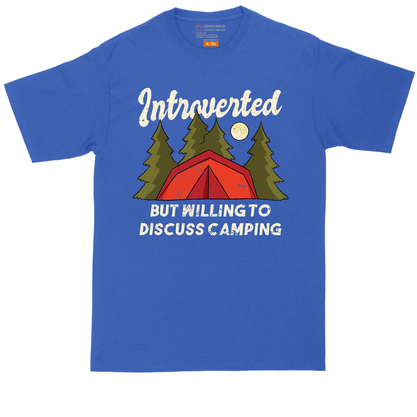 Introverted but Will Discuss Camping | Big and Tall Men | Funny Shirt | Outdoor Lover | Camping Shirt | Big Guy Shirt